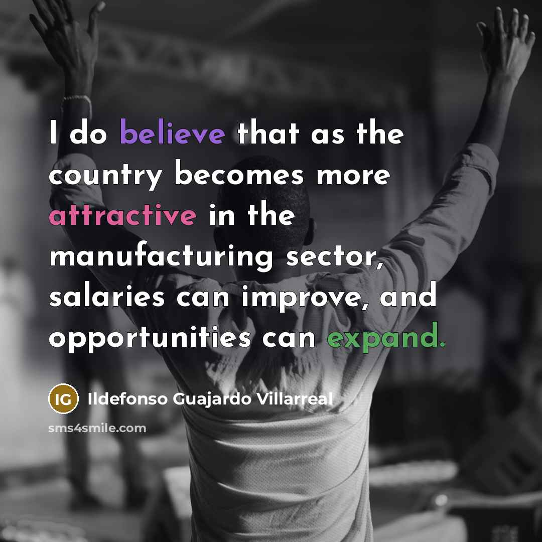 “I do believe that as the country becomes more attractive…” quote by Ildefonso Guajardo Villarreal