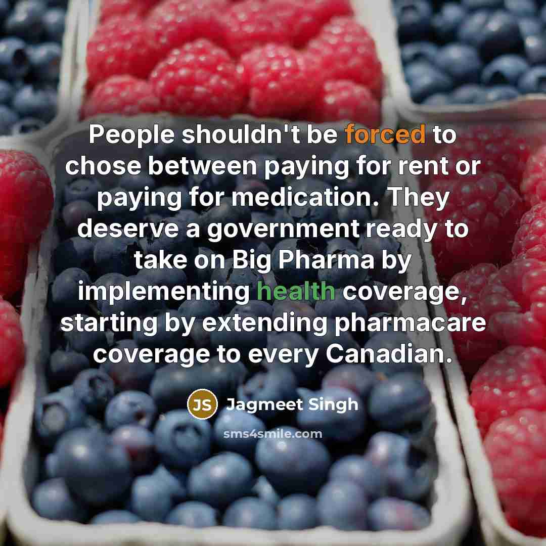 “People shouldn't be forced to chose between paying for rent…” quote by Jagmeet Singh
