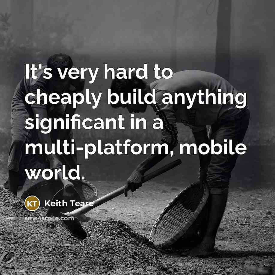 “It's very hard to cheaply build anything significant in a…” quote by Keith Teare