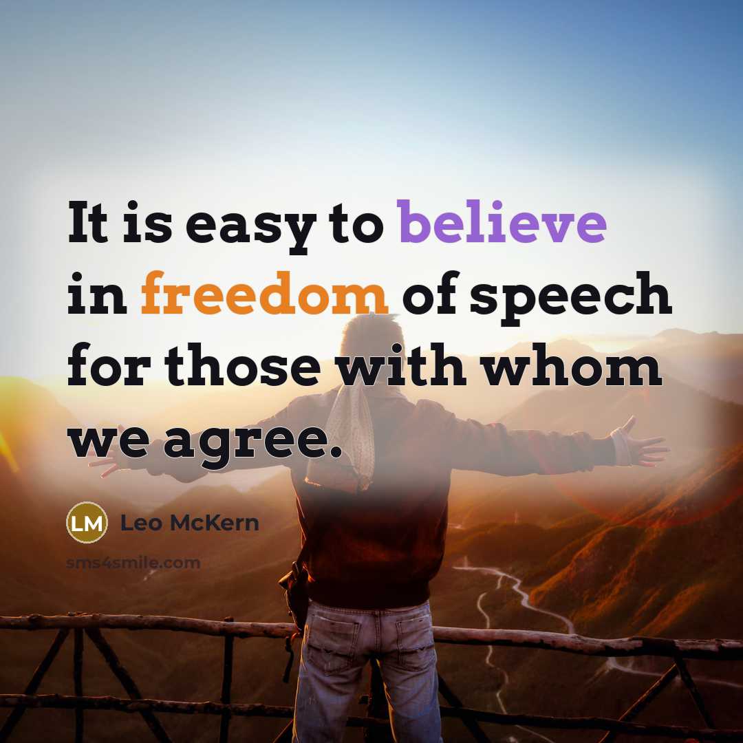 “It is easy to believe in freedom of speech for…” quote by Leo McKern