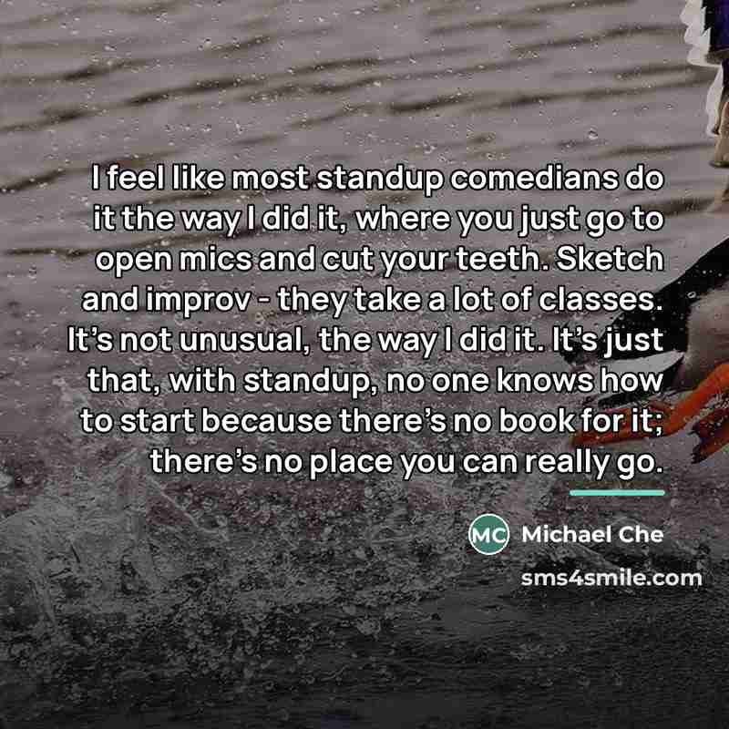 “I feel like most standup comedians do it the way…” quote by Michael Che
