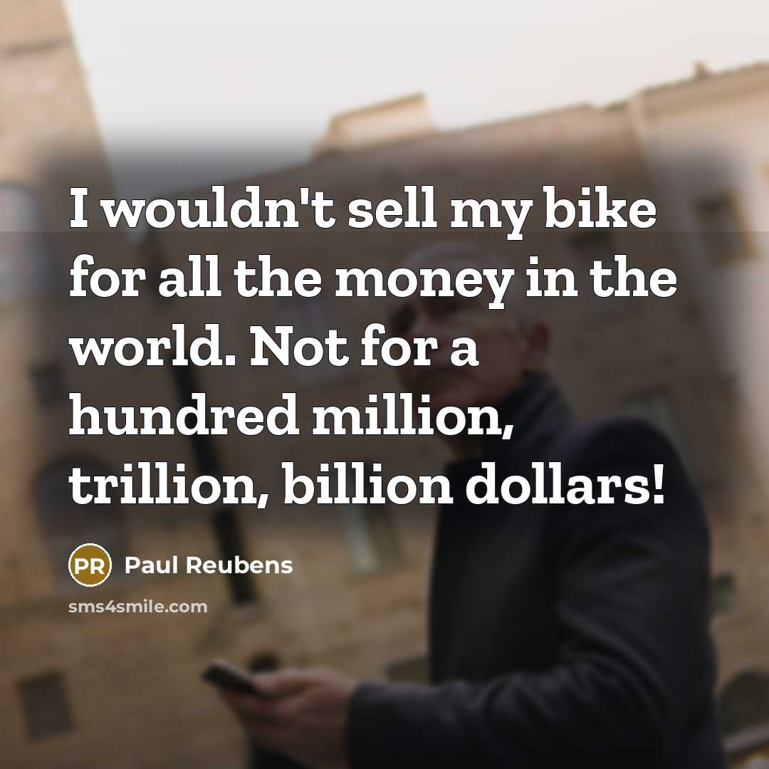 “I wouldn't sell my bike for all the money in…” quote by Paul Reubens