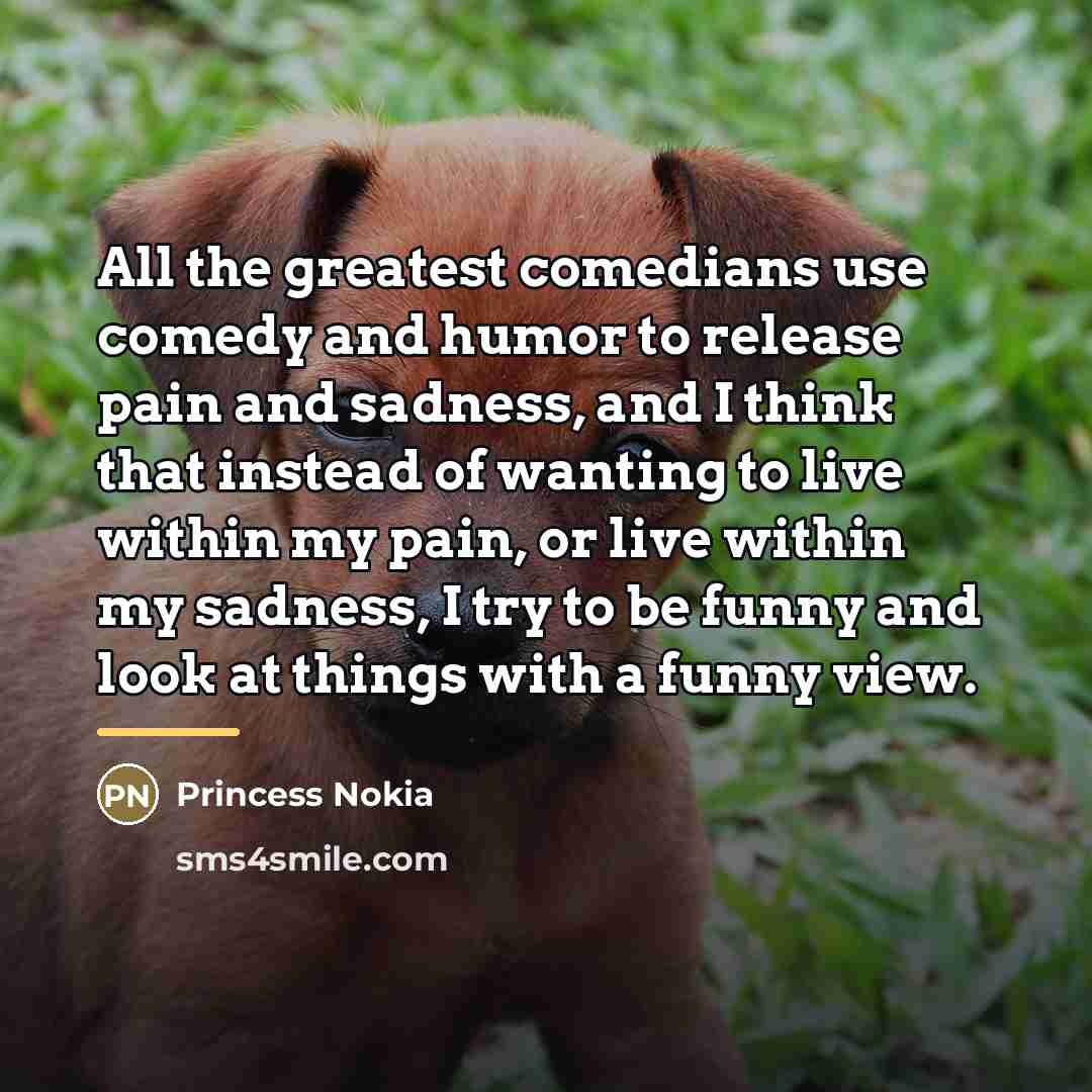 “All the greatest comedians use comedy and humor to release…” quote by Princess Nokia