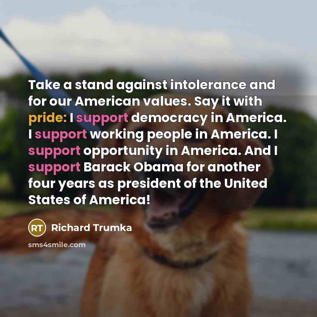 “Take a stand against intolerance and for our American values.…” quote by Richard Trumka