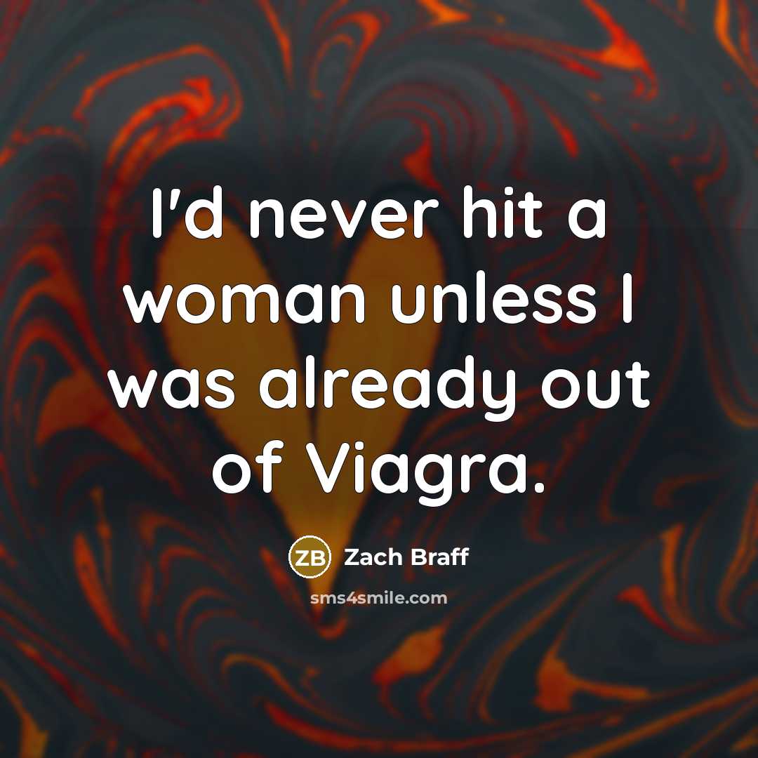 “I'd never hit a woman unless I was already out…” quote by Zach Braff