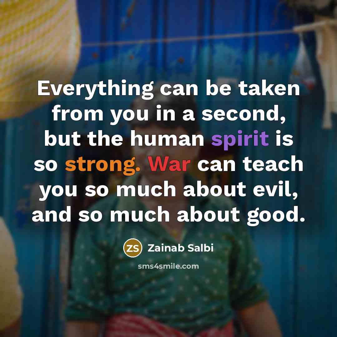 “Everything can be taken from you in a second, but…” quote by Zainab Salbi