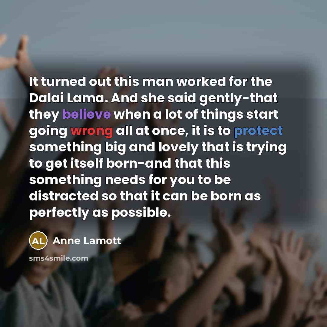 “It turned out this man worked for the Dalai Lama.…” quote by Anne Lamott