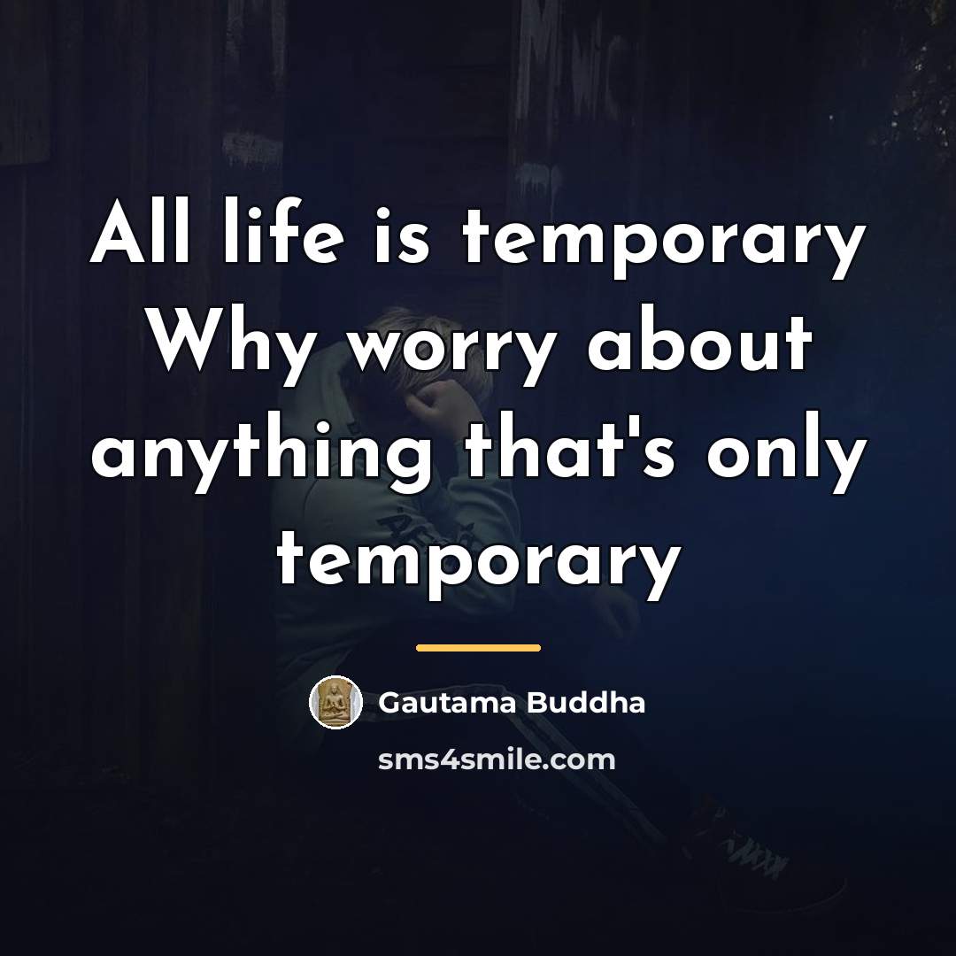 “All life is temporary Why worry about anything that's only…” quote by Gautama Buddha