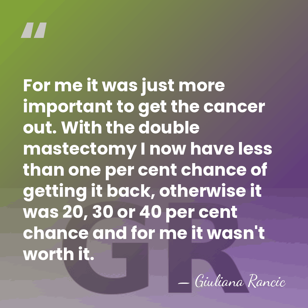 For me it was just more important to get the cancer out.&hellip; - Giuliana Rancic