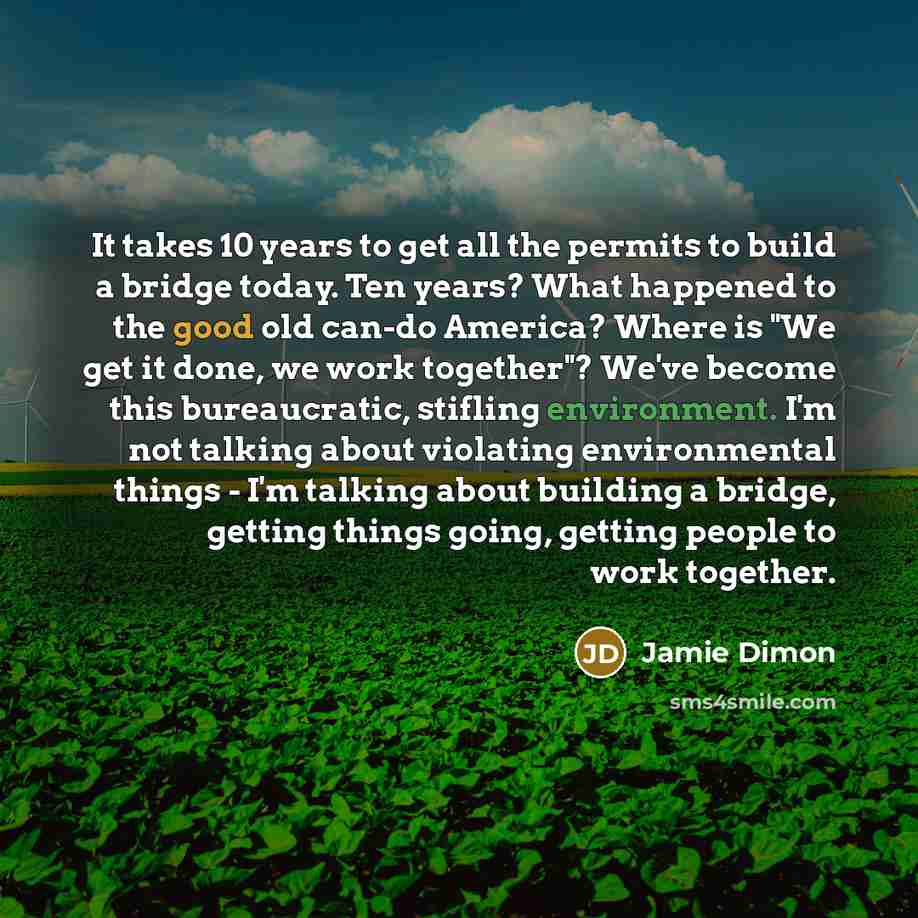 “It takes 10 years to get all the permits to…” quote by Jamie Dimon