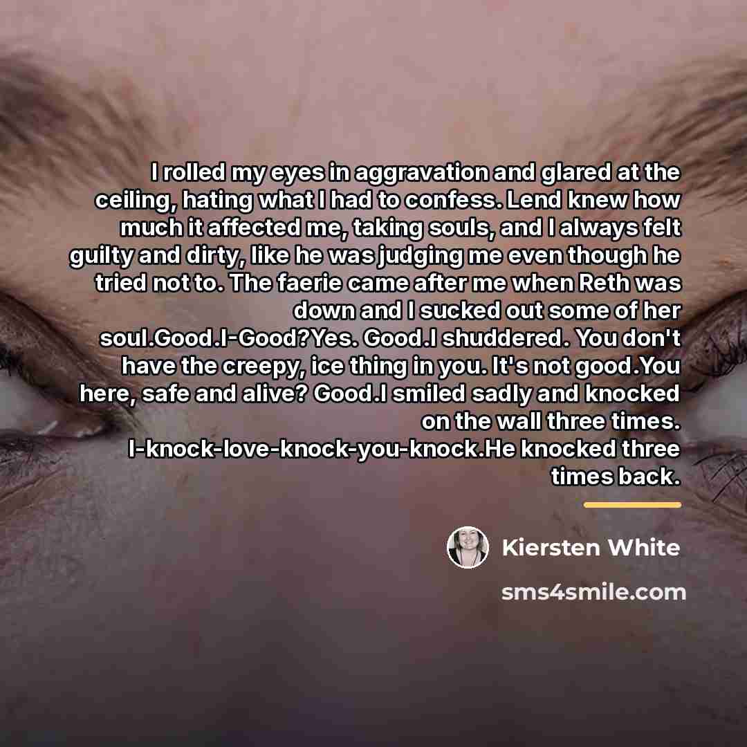“I rolled my eyes in aggravation and glared at the…” quote by Kiersten White