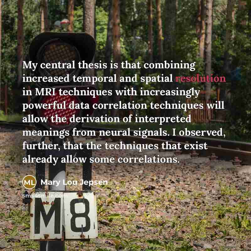 “My central thesis is that combining increased temporal and spatial…” quote by Mary Lou Jepsen