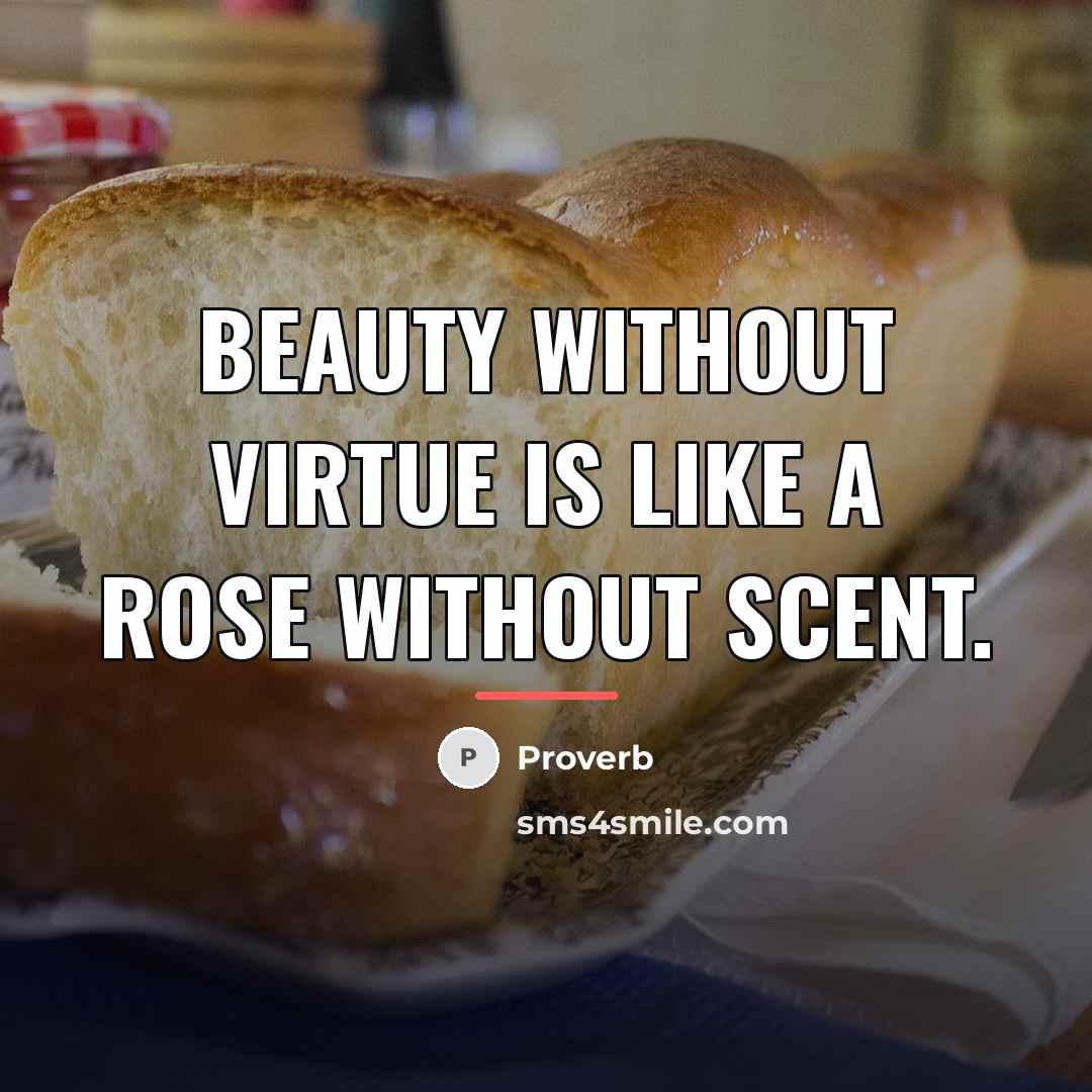 “Beauty without virtue is like a rose without scent.…” quote by Proverb