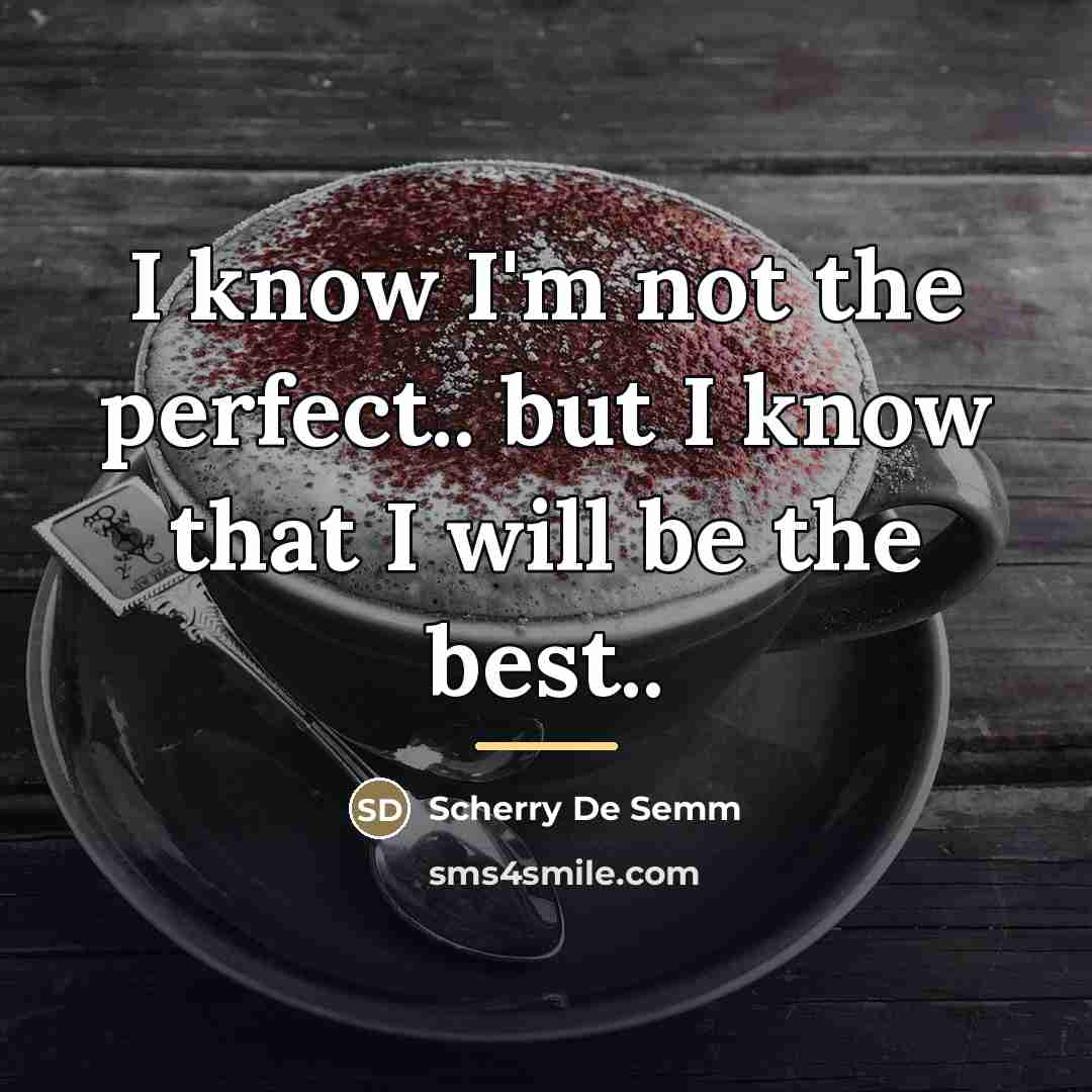“I know I'm not the perfect.. but I know that…” quote by Scherry De Semm
