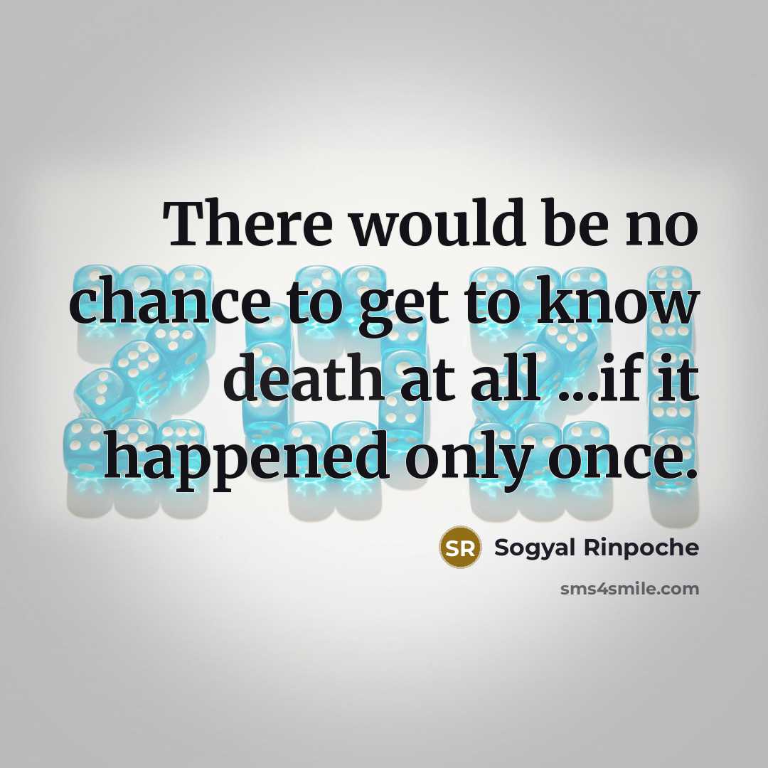 “There would be no chance to get to know death…” quote by Sogyal Rinpoche