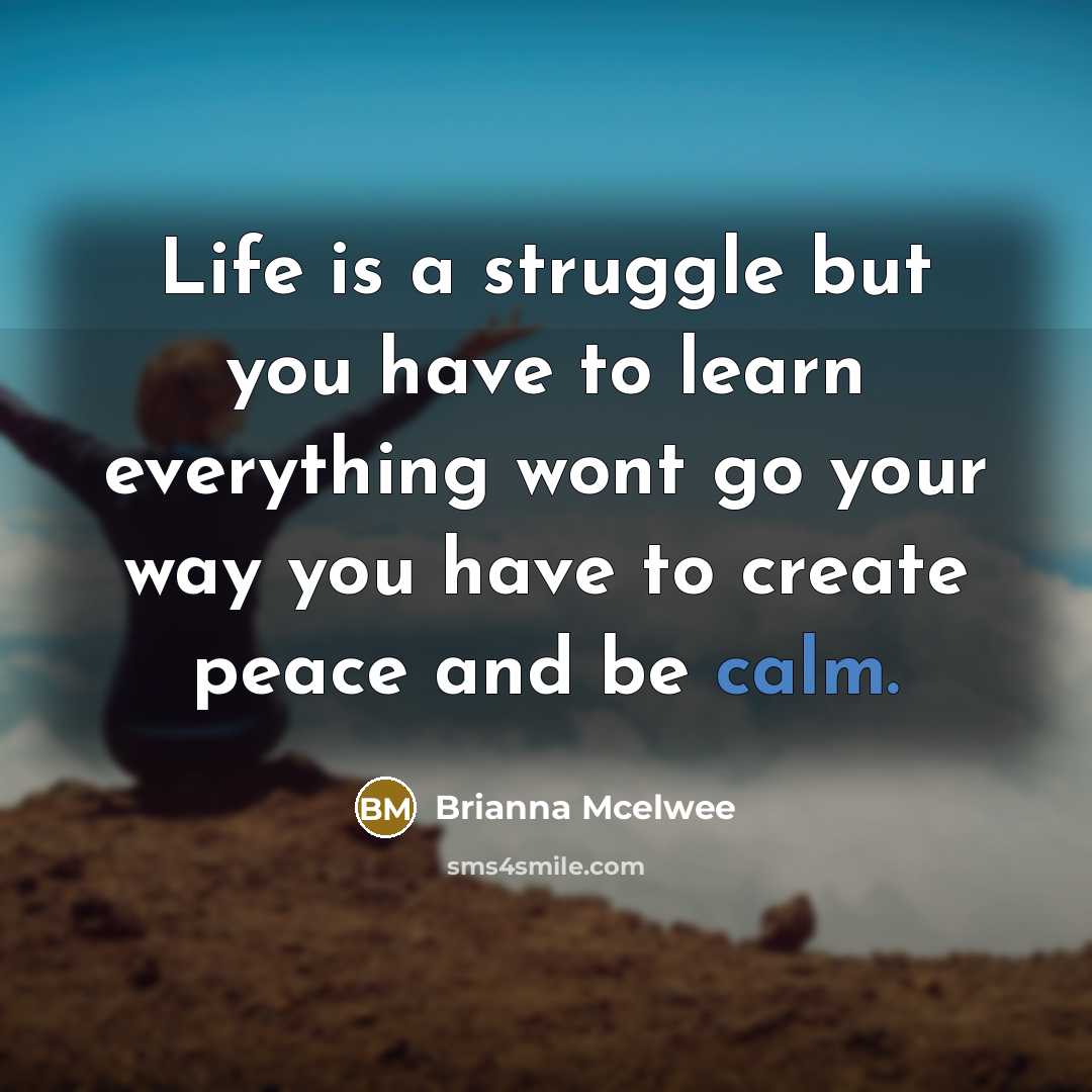 “Life is a struggle but you have to learn everything…” quote by Brianna McElwee