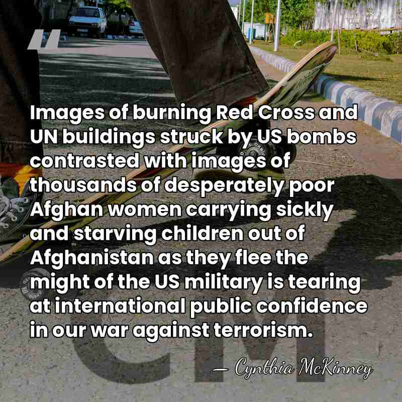 Images of burning Red Cross and UN buildings struck by US bombs&hellip; - Cynthia McKinney