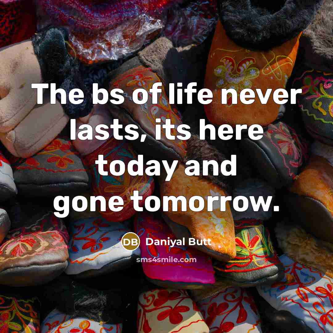 “The bs of life never lasts, its here today and…” quote by Daniyal Butt