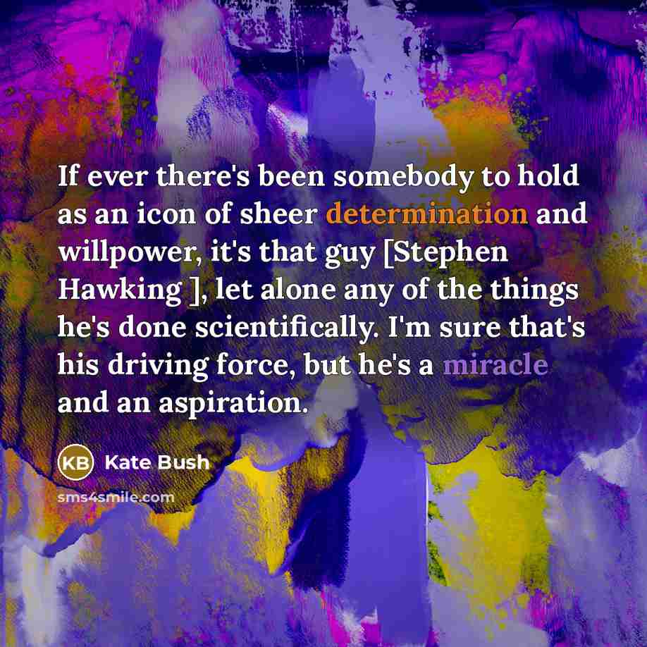 “If ever there's been somebody to hold as an icon…” quote by Kate Bush