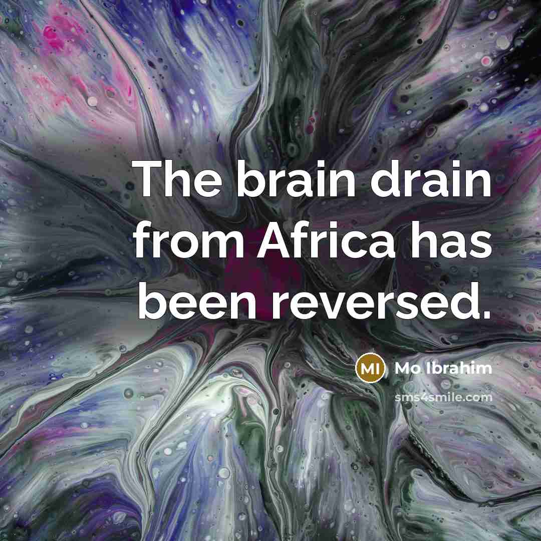 “The brain drain from Africa has been reversed.…” quote by Mo Ibrahim