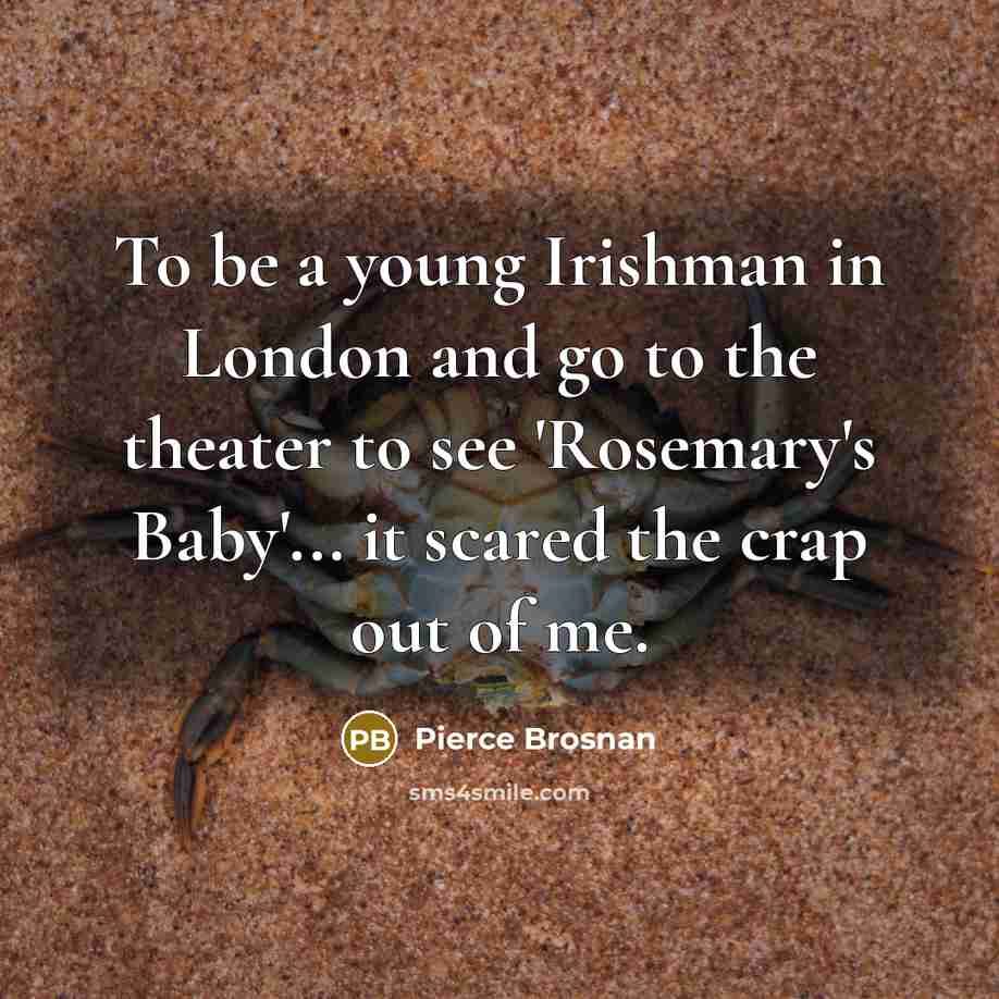 “To be a young Irishman in London and go to…” quote by Pierce Brosnan