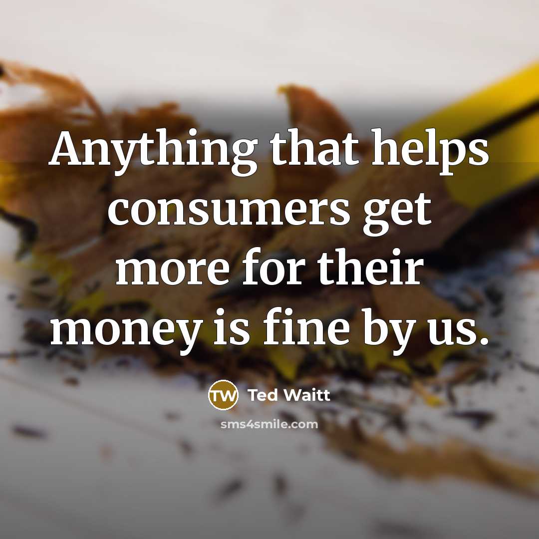 “Anything that helps consumers get more for their money is…” quote by Ted Waitt