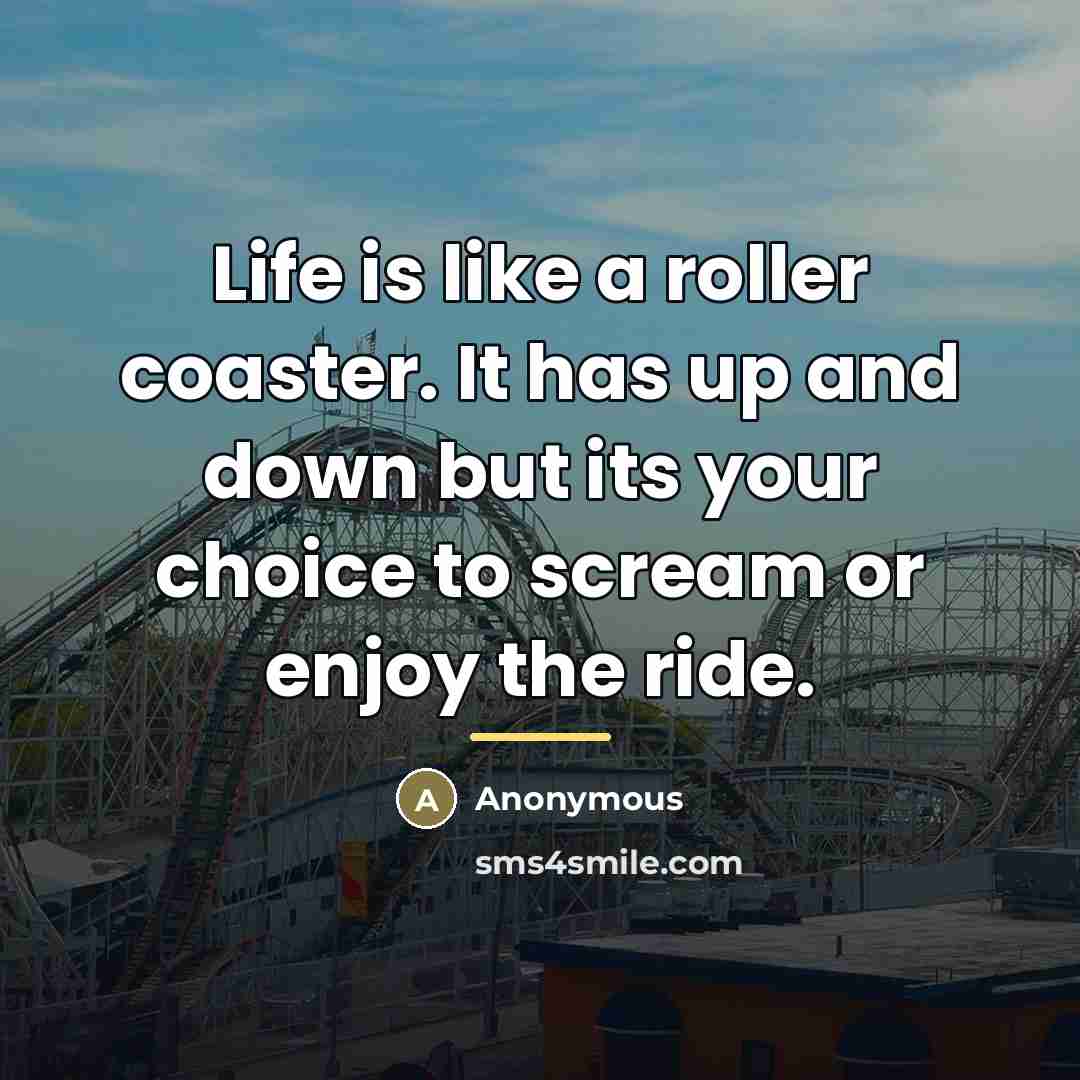 “Life is like a roller coaster. It has up and…” quote by Anonymous