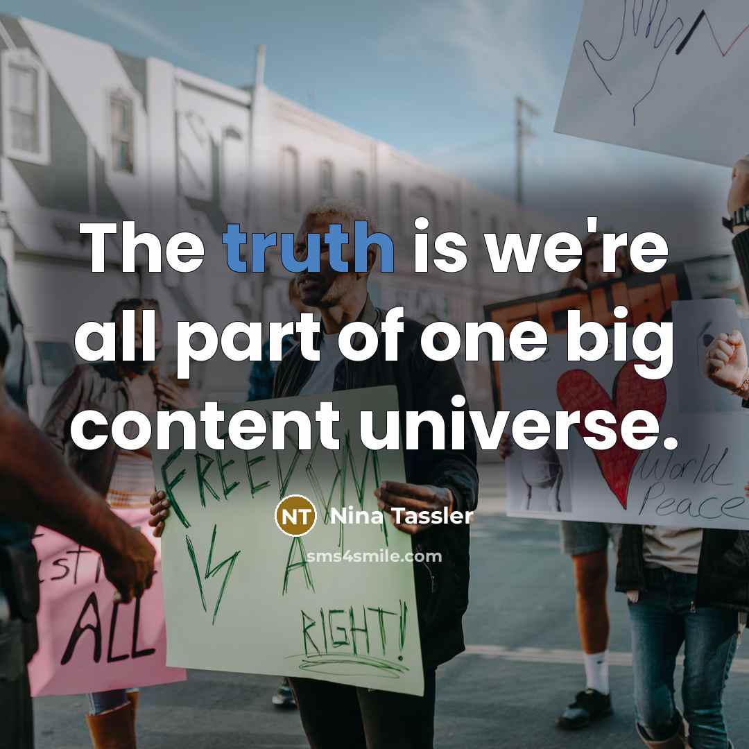 “The truth is we're all part of one big content…” quote by Nina Tassler