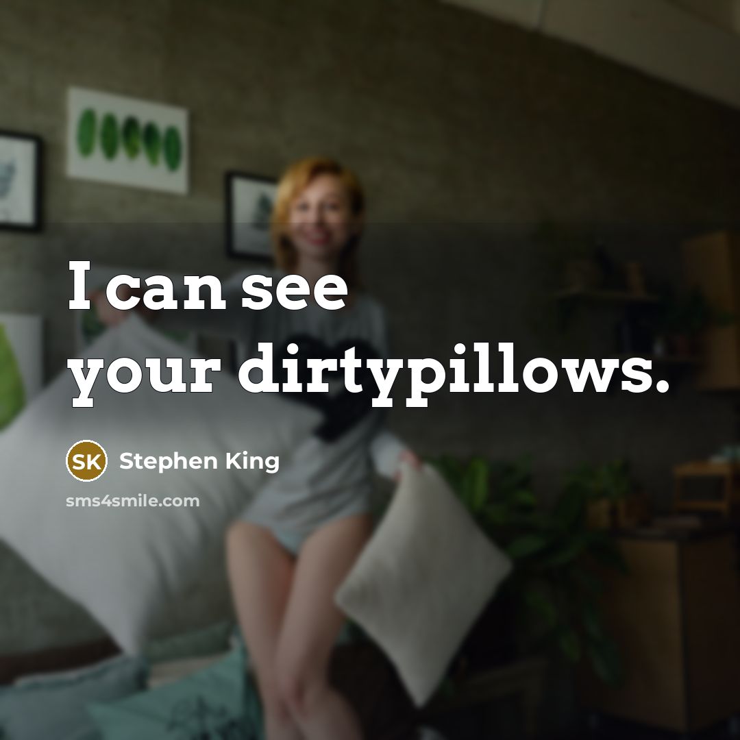 “I can see your dirtypillows.” quote by Stephen King