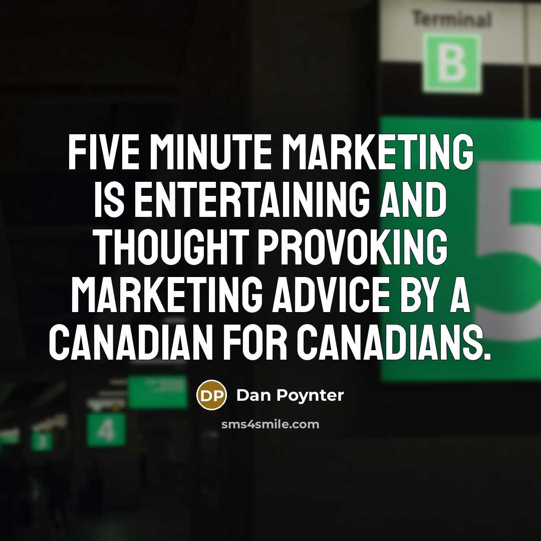 “Five Minute Marketing is entertaining and thought provoking marketing advice…” quote by Dan Poynter