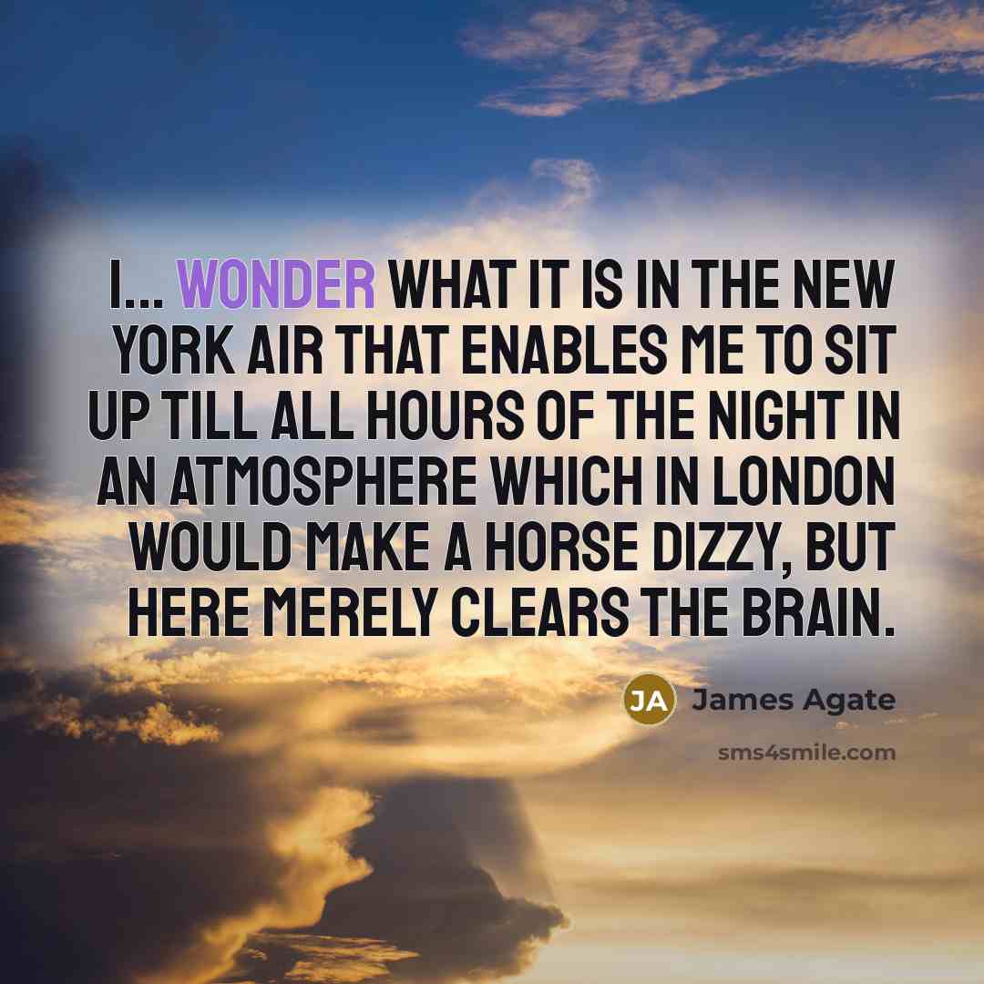 “I... wonder what it is in the New York air…” quote by James Agate
