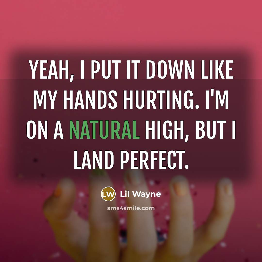 “Yeah, I put it down like my hands hurting. I'm…” quote by Lil Wayne