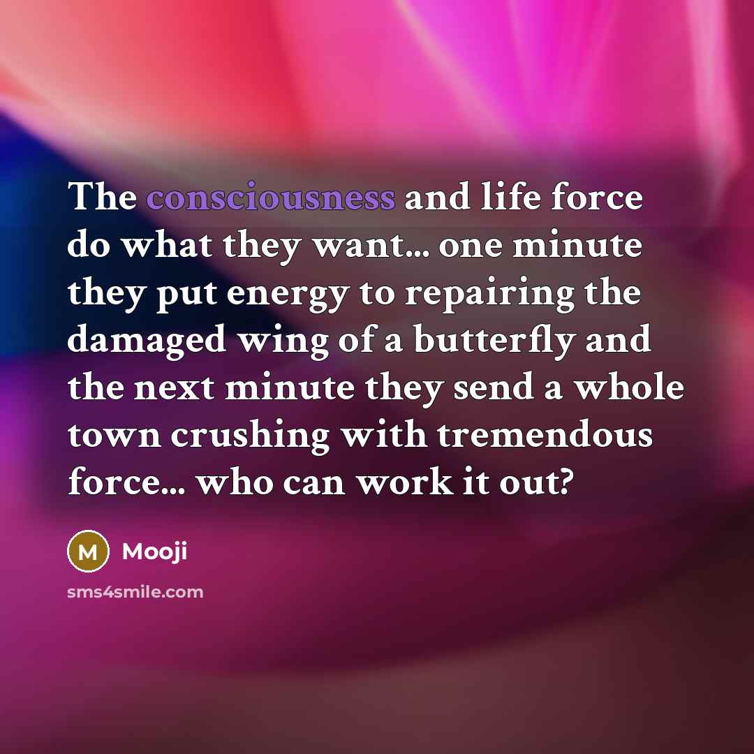 “The consciousness and life force do what they want... one…” quote by Mooji