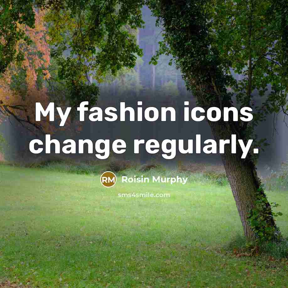 “My fashion icons change regularly.…” quote by Roisin Murphy