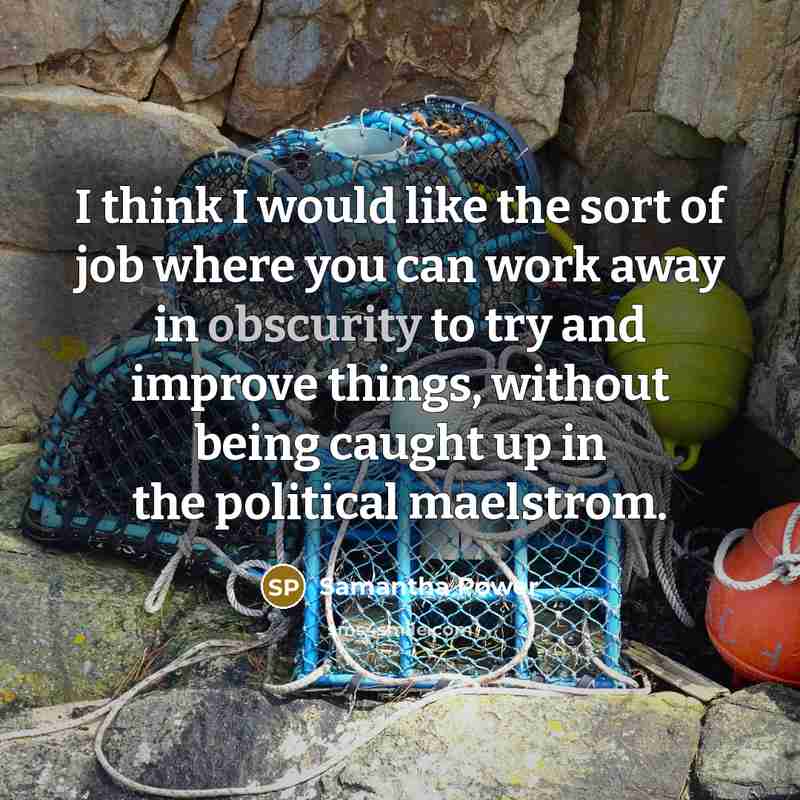 “I think I would like the sort of job where…” quote by Samantha Power