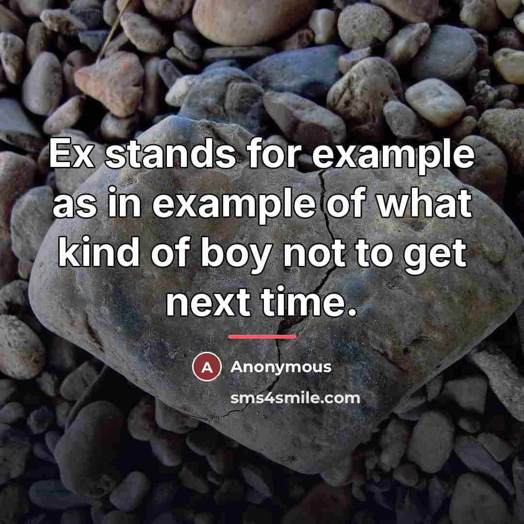 “Ex stands for example as in example of what kind…” quote by Anonymous