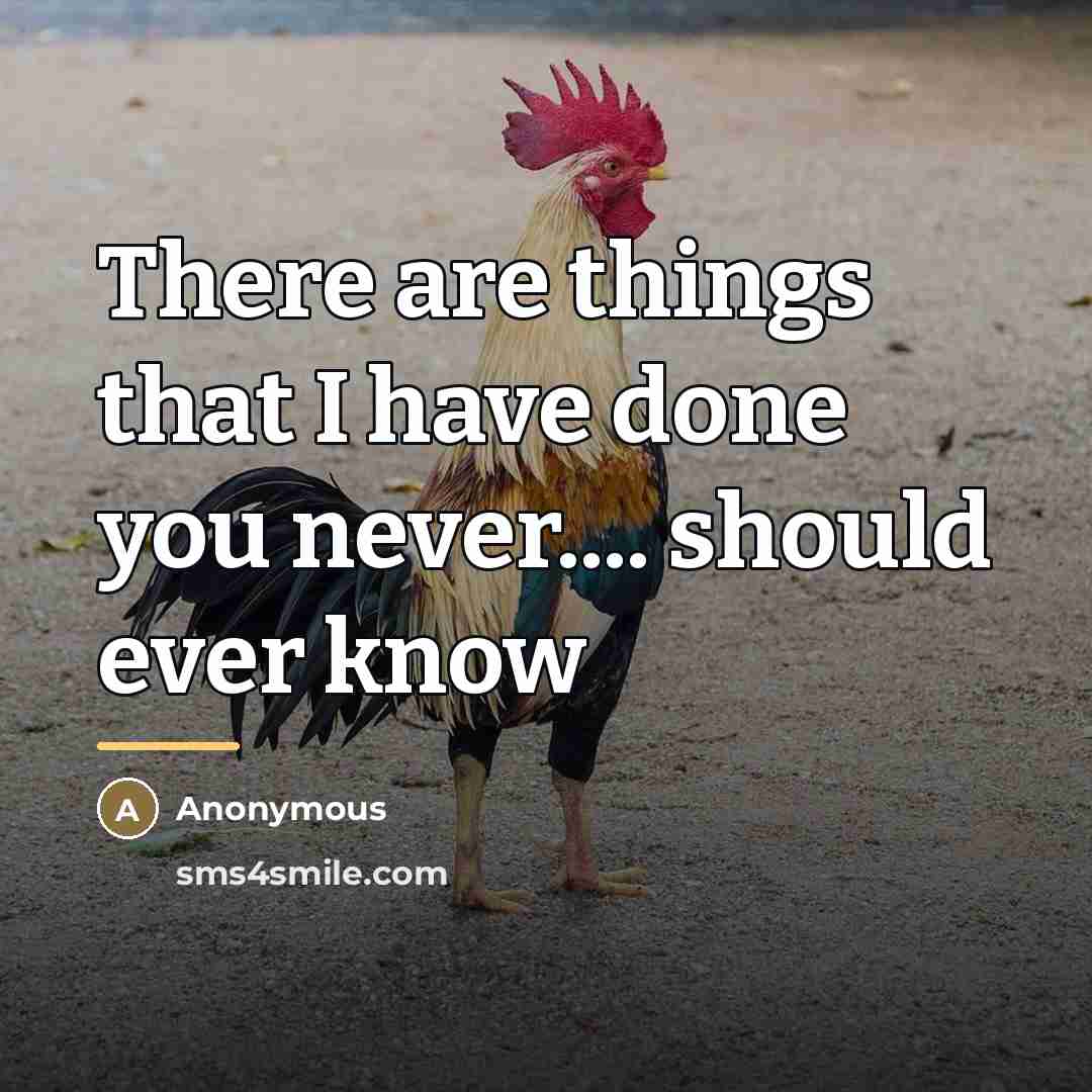 “There are things that I have done you never.... should…” quote by Anonymous