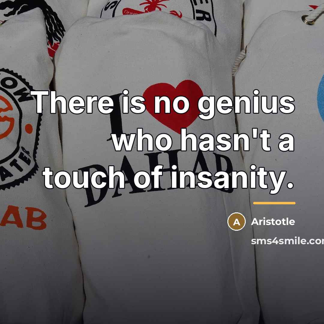 “There is no genius who hasn't a touch of insanity.…” quote by Aristotle