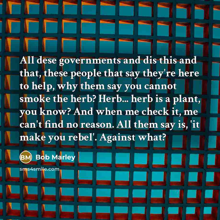 “All dese governments and dis this and that, these people…” quote by Bob Marley