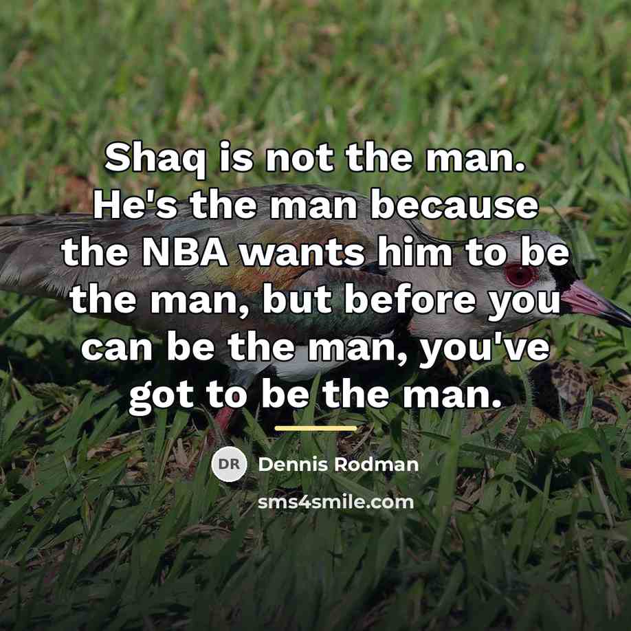 “Shaq is not the man. He's the man because the…” quote by Dennis Rodman