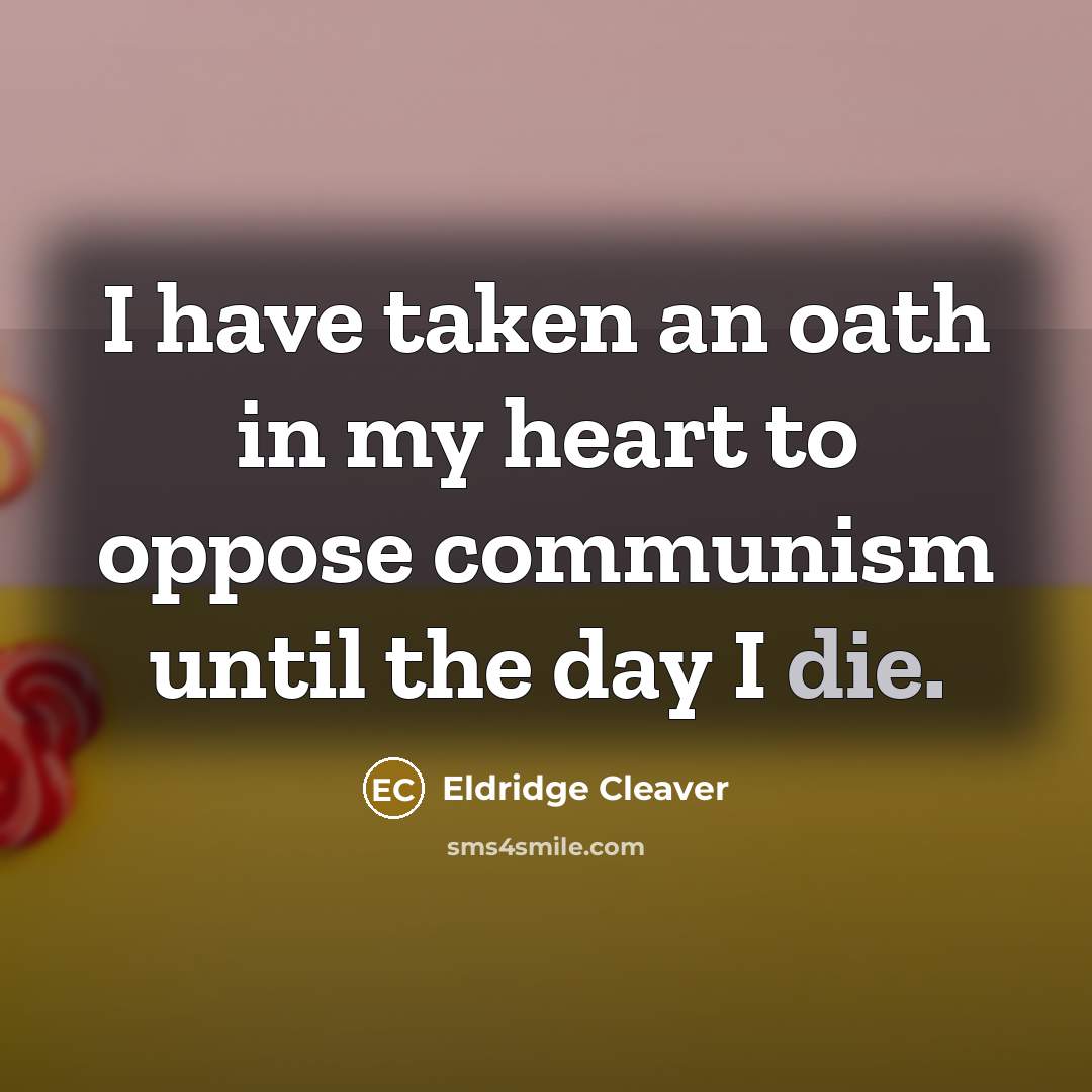 “I have taken an oath in my heart to oppose…” quote by Eldridge Cleaver