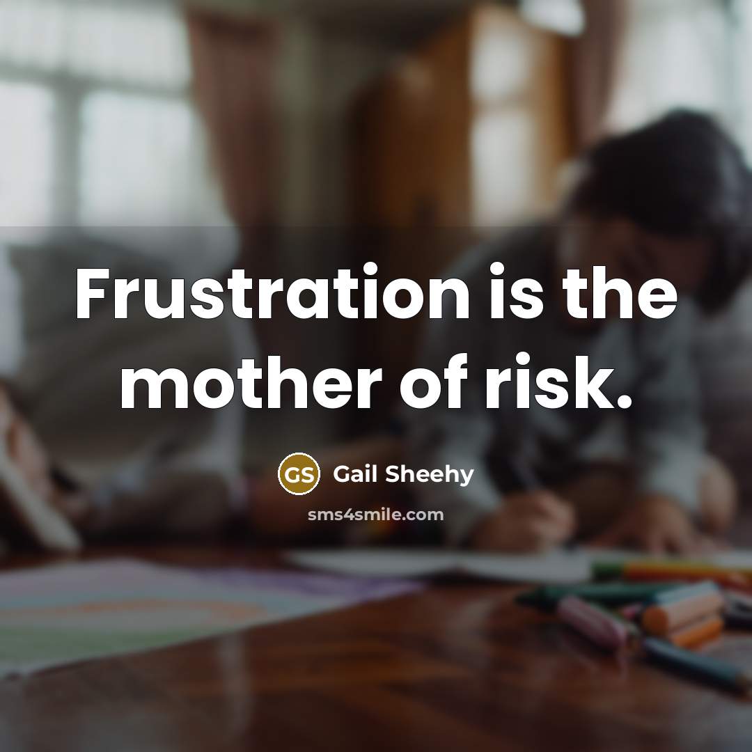 “Frustration is the mother of risk.…” quote by Gail Sheehy