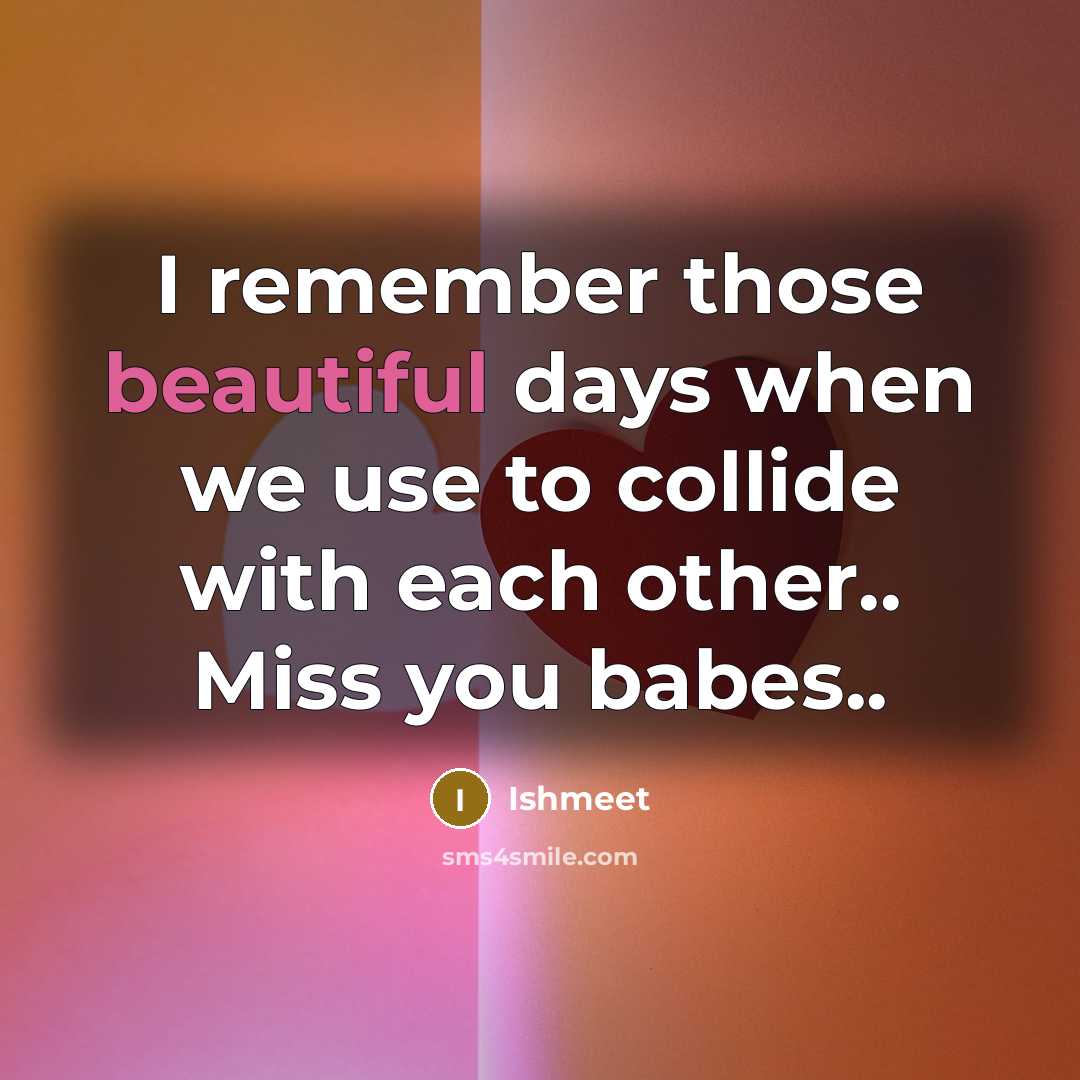“I remember those beautiful days when we use to collide with each other.. Miss you babes..” quote by Ishmeet