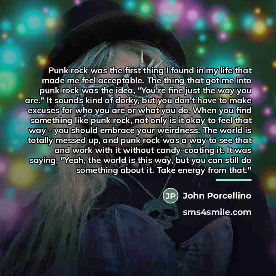 “Punk rock was the first thing I found in my…” quote by John Porcellino