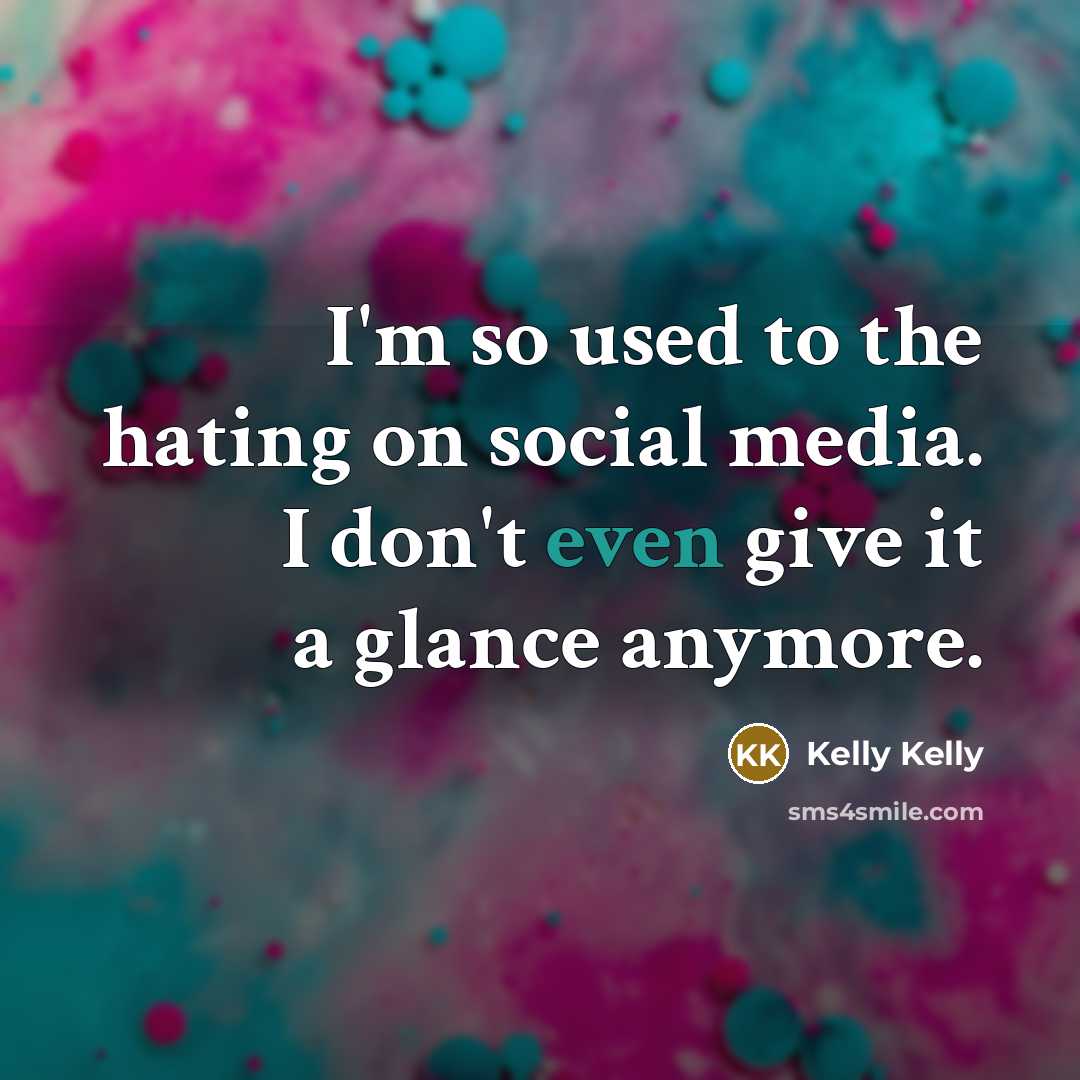 “I'm so used to the hating on social media. I…” quote by Kelly Kelly