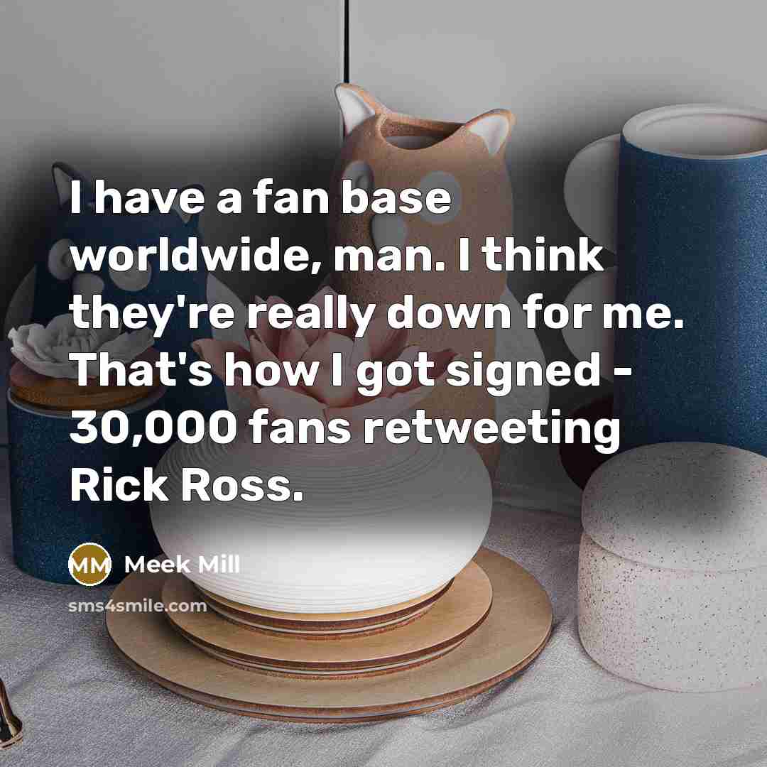 “I have a fan base worldwide, man. I think they're…” quote by Meek Mill