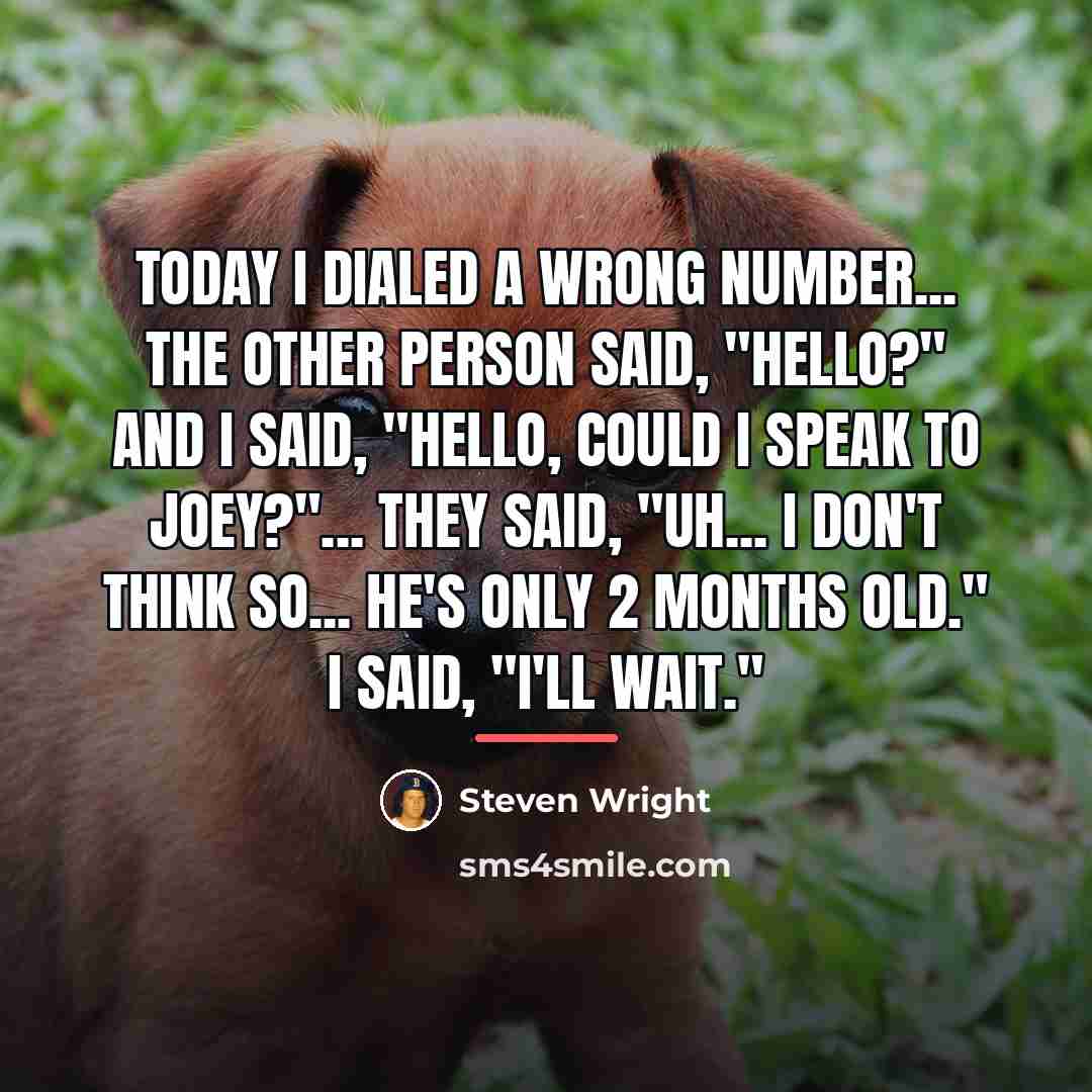 “Today I dialed a wrong number... The other person said,…” quote by Steven Wright
