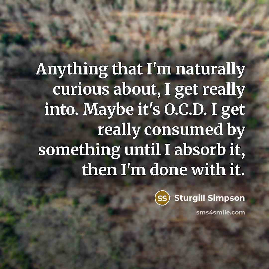 “Anything that I'm naturally curious about, I get really into.…” quote by Sturgill Simpson