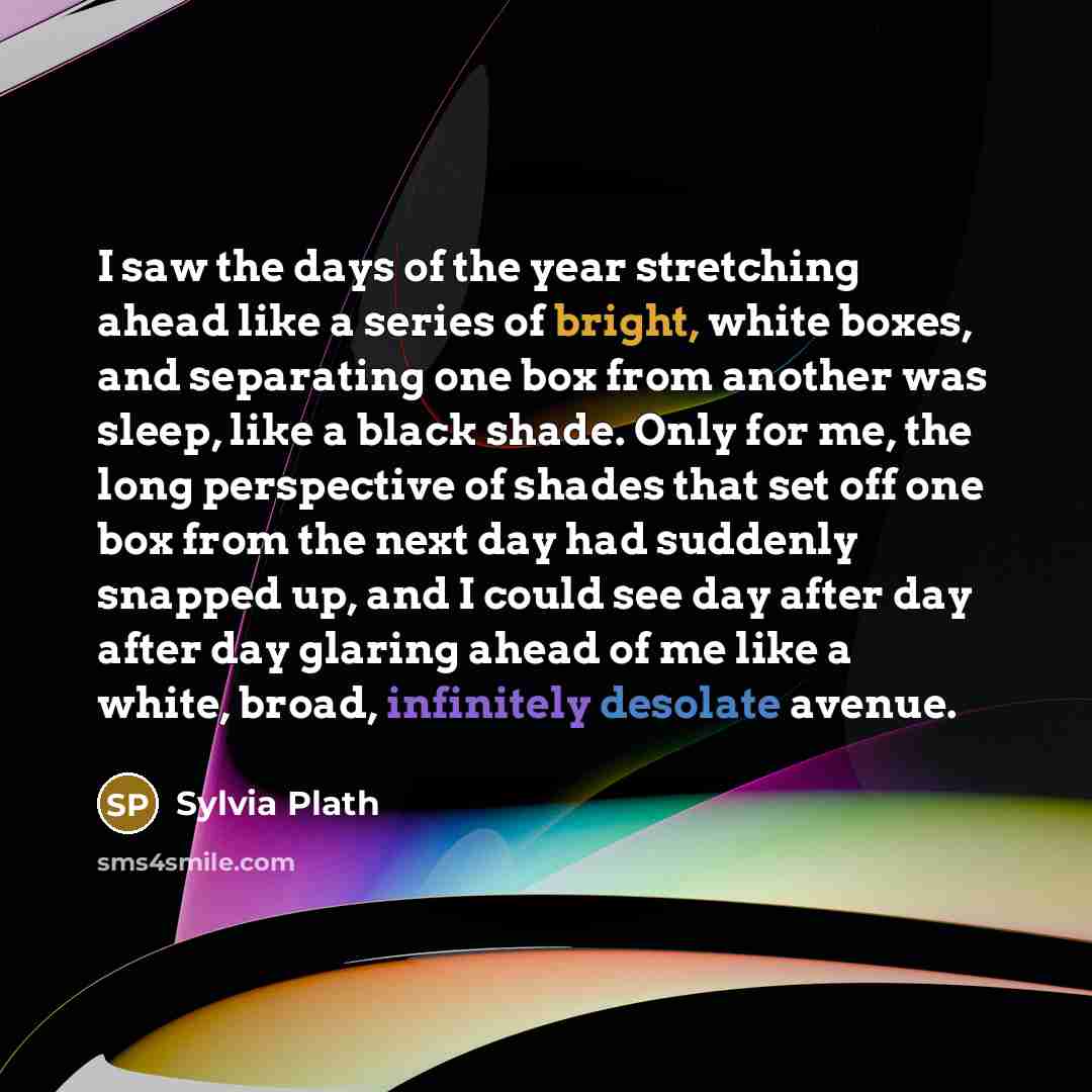 “I saw the days of the year stretching ahead like…” quote by Sylvia Plath