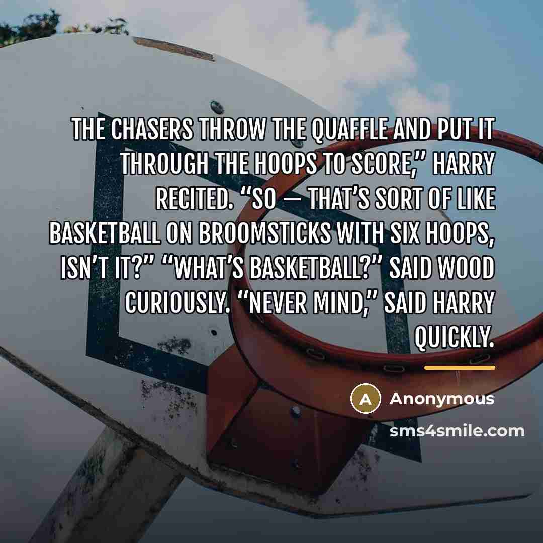 “The Chasers throw the Quaffle and put it through the…” quote by Anonymous
